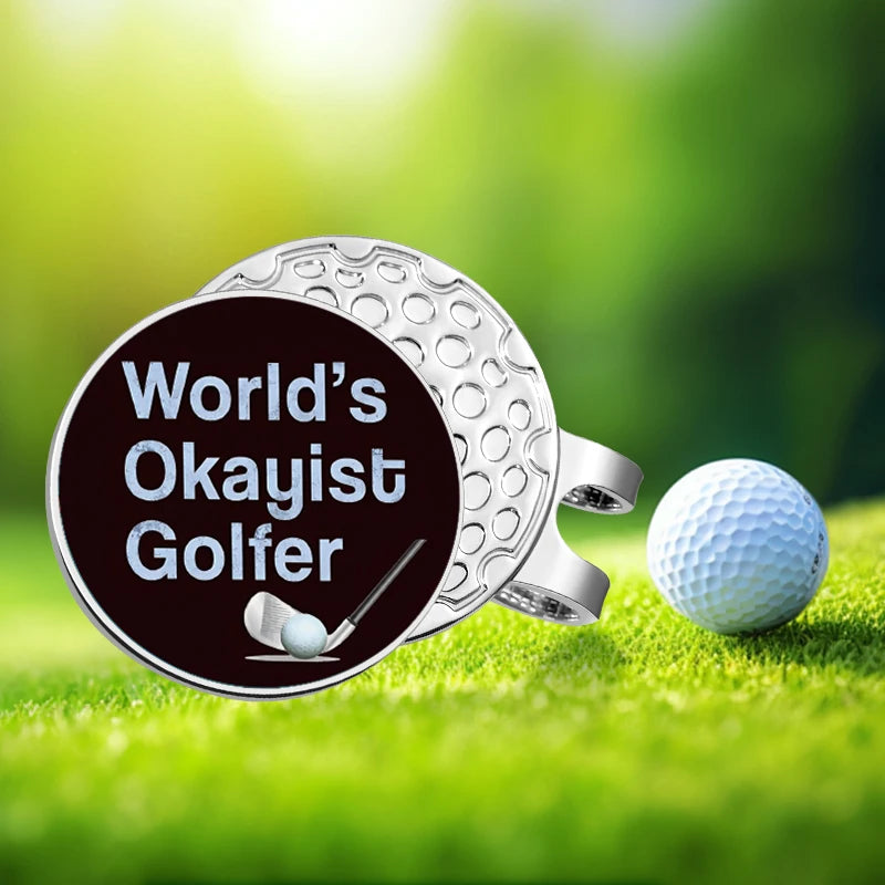 'World's Okayist Golfer' Magnetic Ball Marker (Hat Clip)