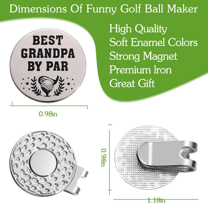 'Best Grandpa By Par' Magnetic Ball Marker (Hat Clip)