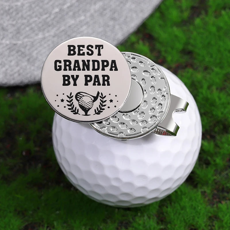 'Best Grandpa By Par' Magnetic Ball Marker (Hat Clip)