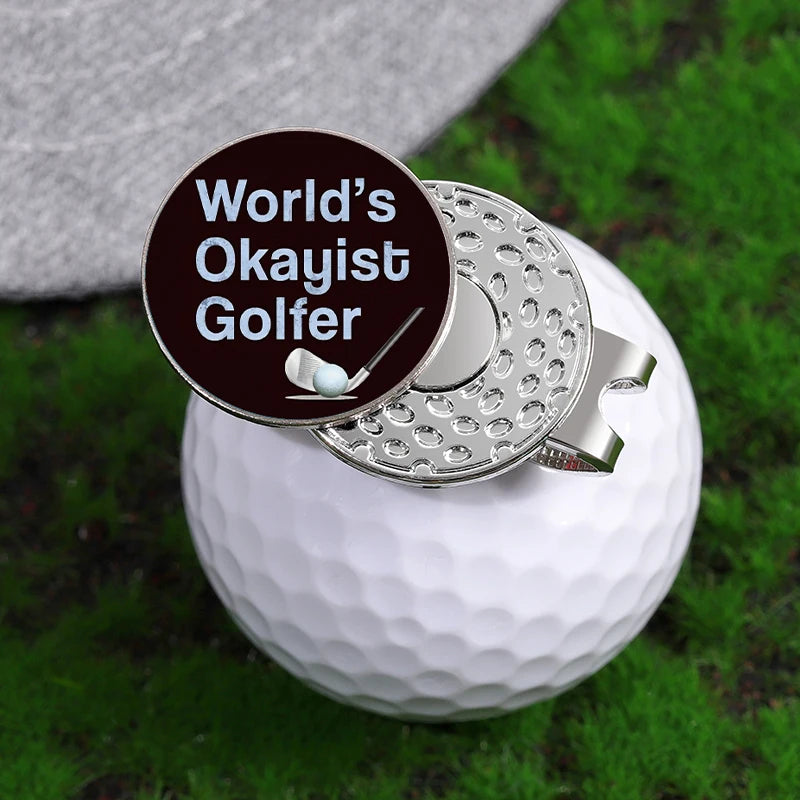 'World's Okayist Golfer' Magnetic Ball Marker (Hat Clip)