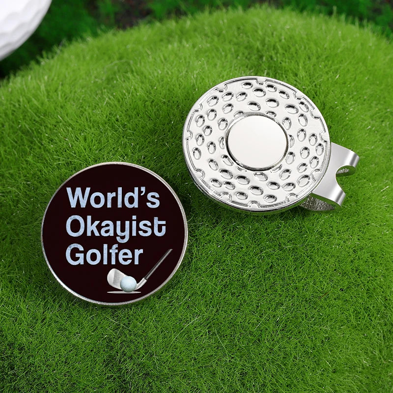 'World's Okayist Golfer' Magnetic Ball Marker (Hat Clip)