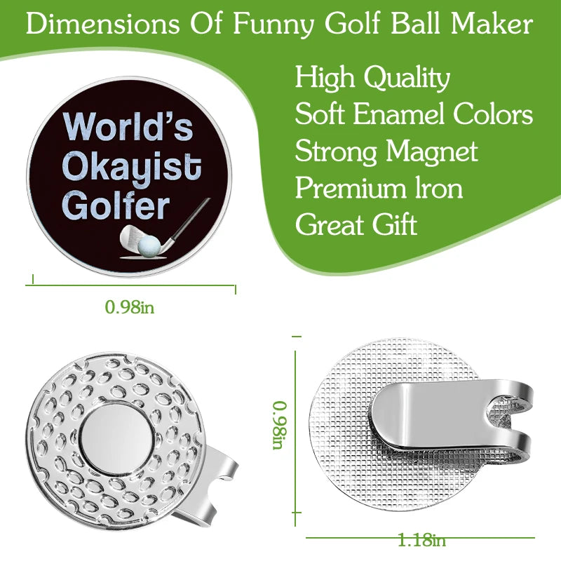 'World's Okayist Golfer' Magnetic Ball Marker (Hat Clip)